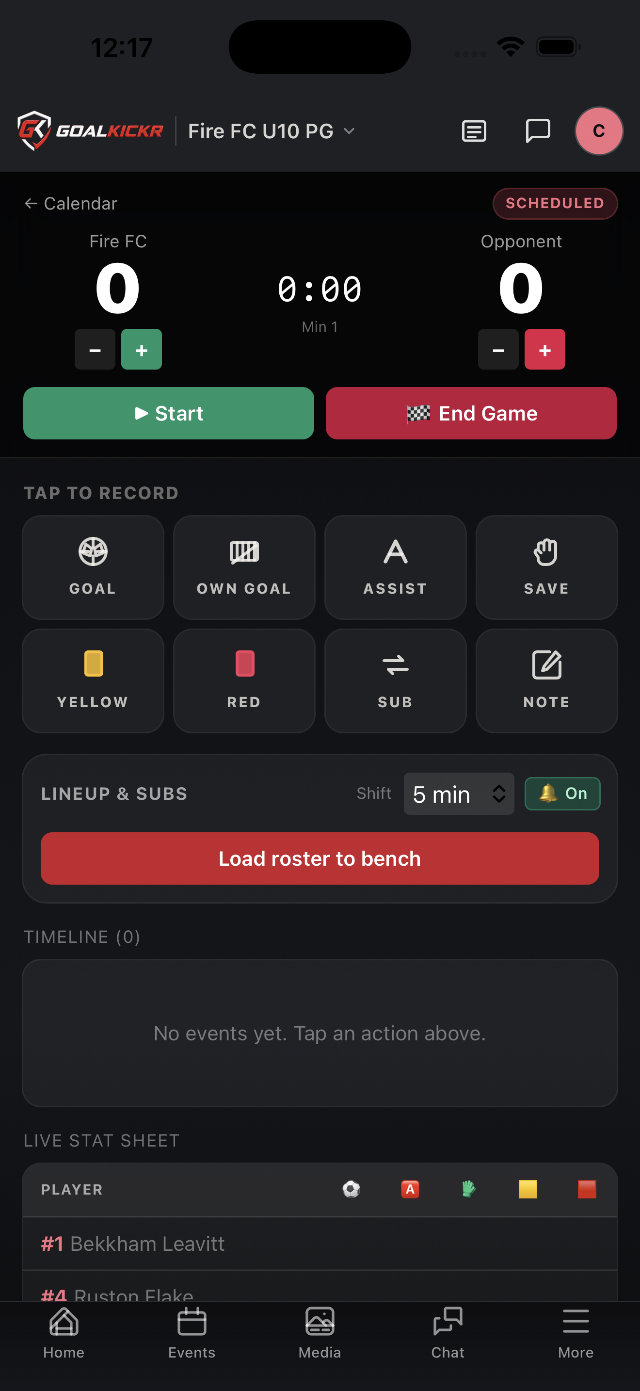 Tap to record